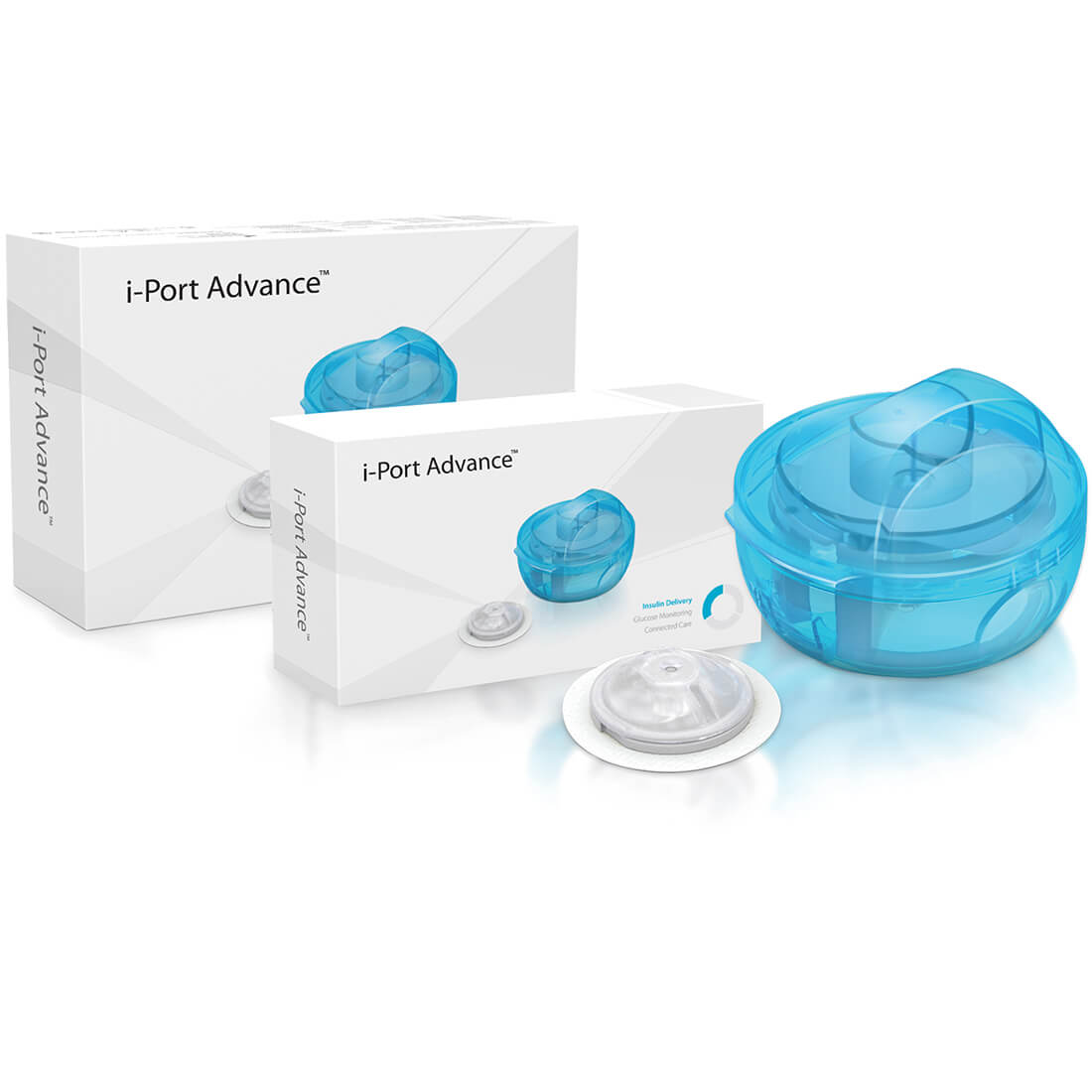 "i-Port Advance applicatie instructies", "i-Port Advance op huid geplaatst"