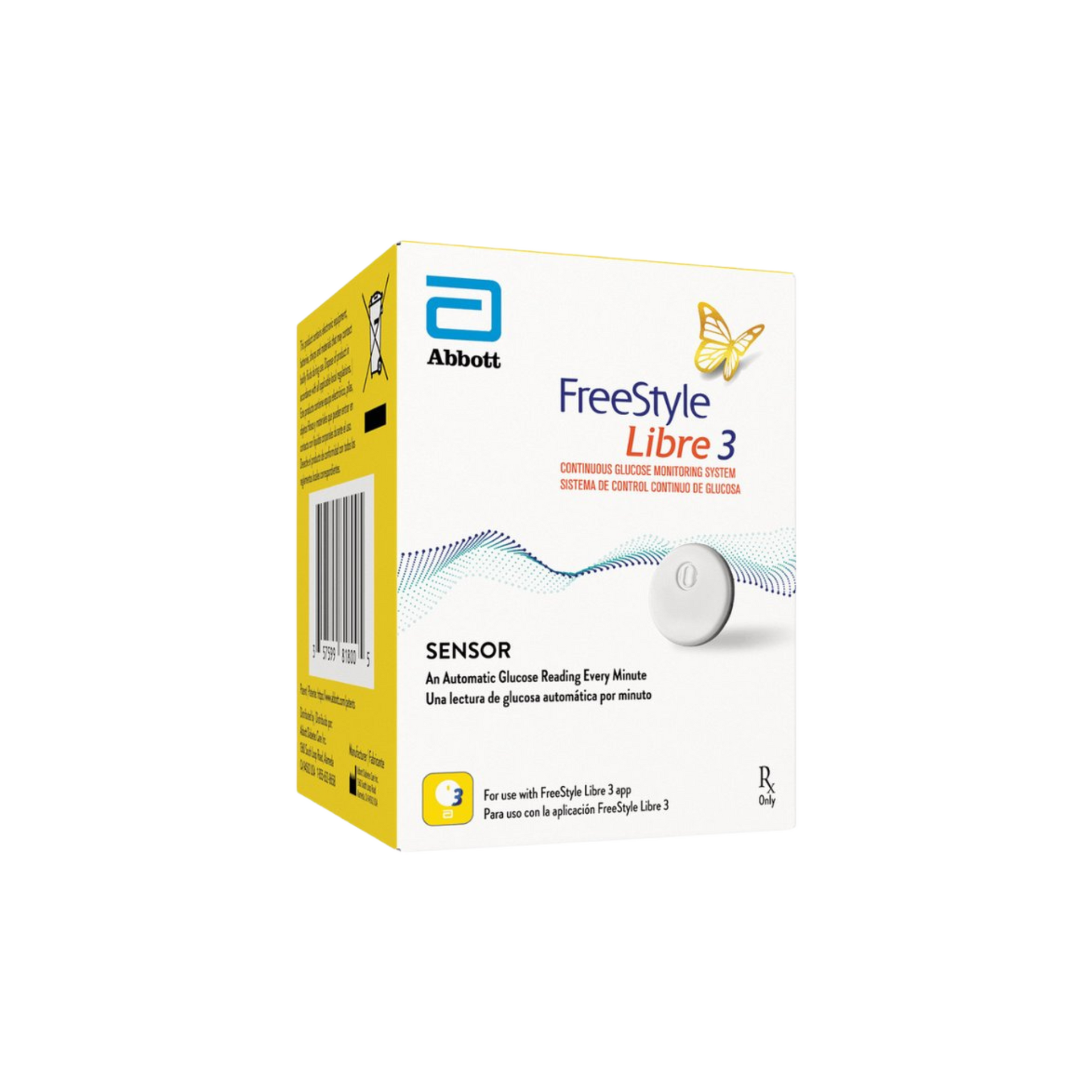 Abbott Freestyle Libre 3 sensor voor realtime glucosemonitoring 14 dagen