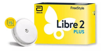 "FreeStyle Libre 2 Plus sensor applicatie op arm", "FreeStyle Libre 2 Plus app interface glucose waarden", "FreeStyle Libre 2 Plus sensor verpakking en inhoud", "FreeStyle Libre 2 Plus glucose monitoring dashboard"