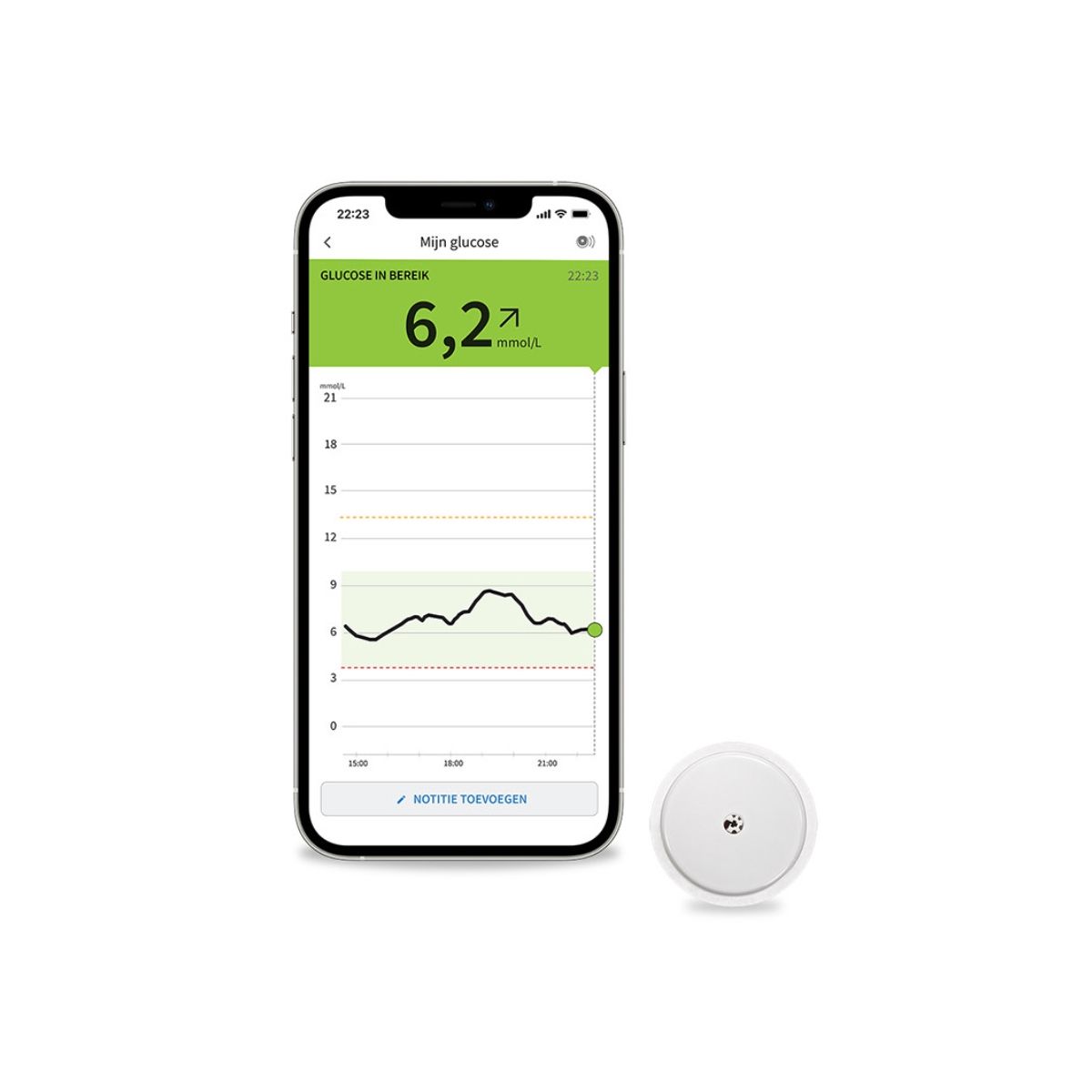 "FreeStyle Libre 2 Plus sensor applicatie op arm", "FreeStyle Libre 2 Plus app interface glucose waarden", "FreeStyle Libre 2 Plus sensor verpakking en inhoud", "FreeStyle Libre 2 Plus glucose monitoring dashboard"