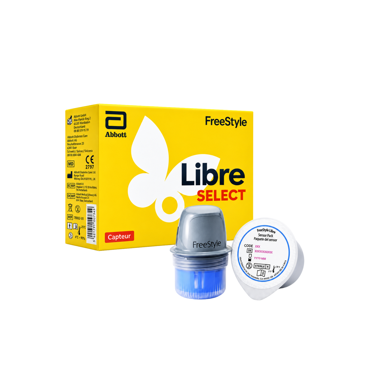 FreeStyle Libre Select verpakking met sensor en applicator