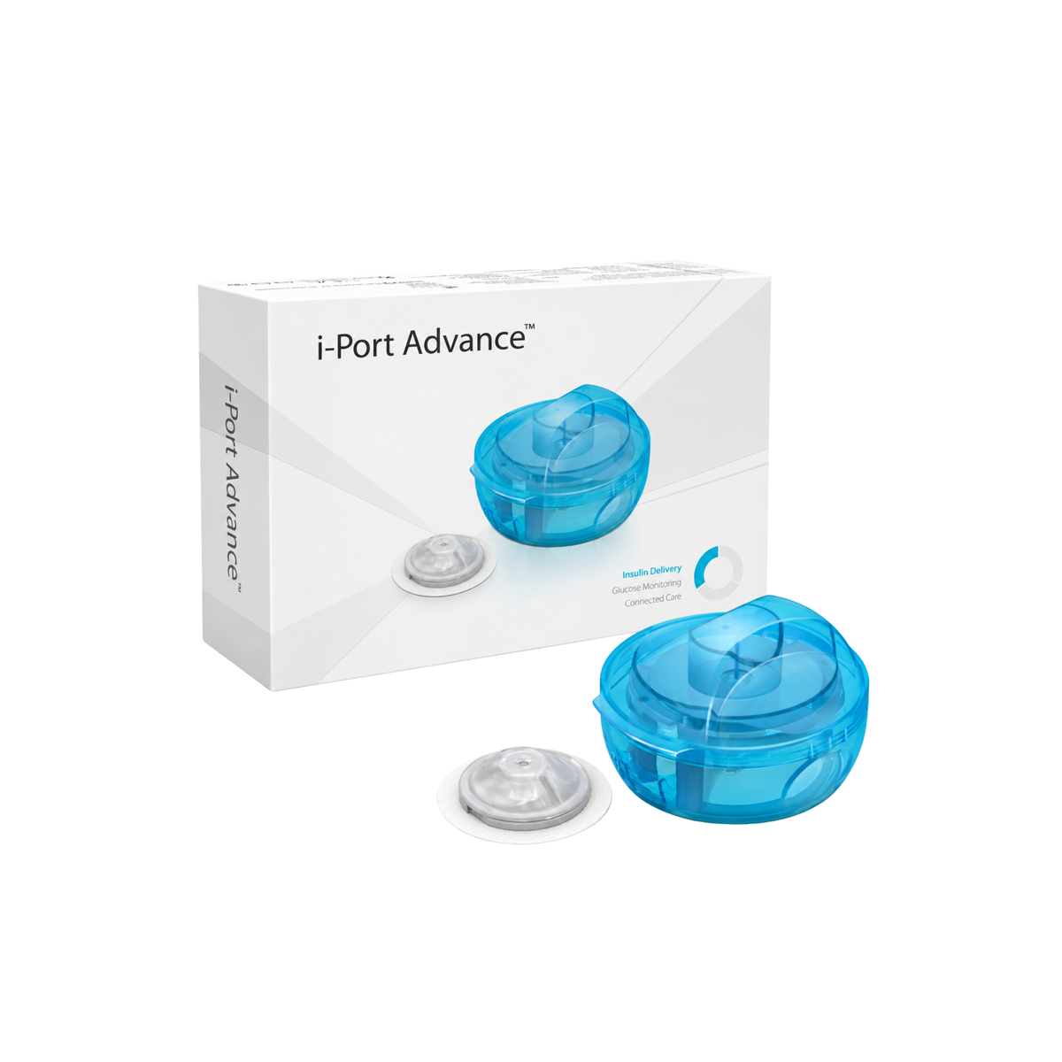 Medtronic i Port Advance 6mm verpakking en injectiepoort blauw