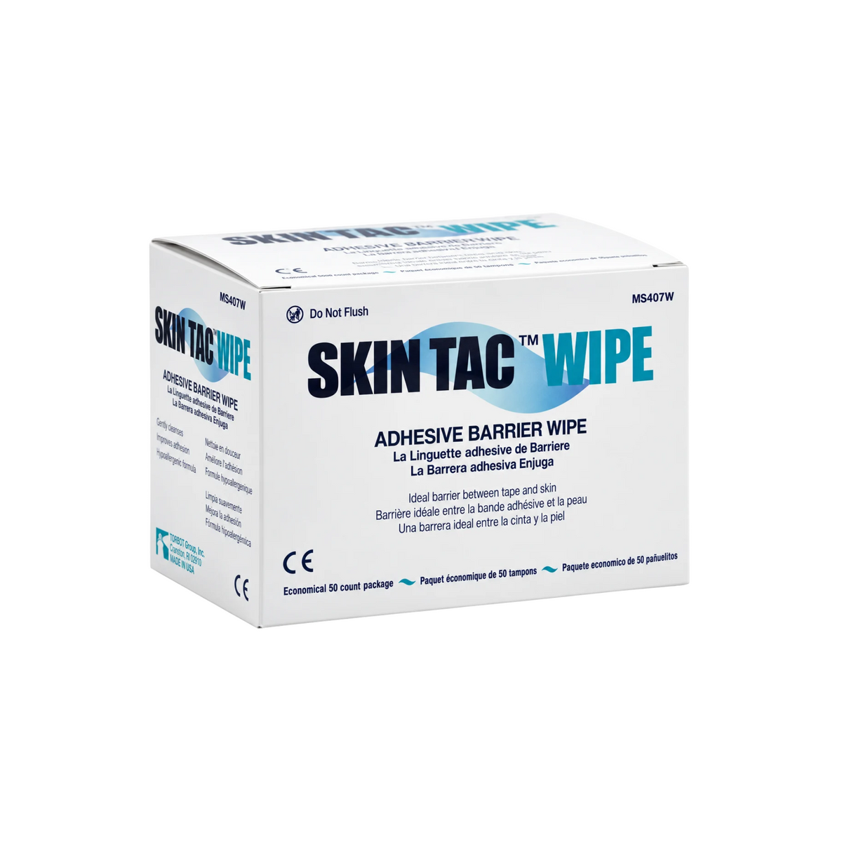 Skin Tac Adhesive Wipes (50 stuks) voor extra kleefkracht verpakking voor Dexcom, FreeStyle Libre en Omnipod beter hechten.
